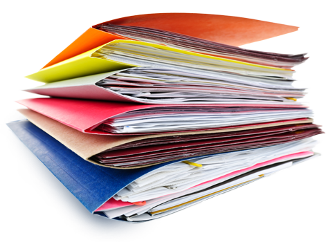 Managed Document Services icon of a stack of folders or papers for the professional services page